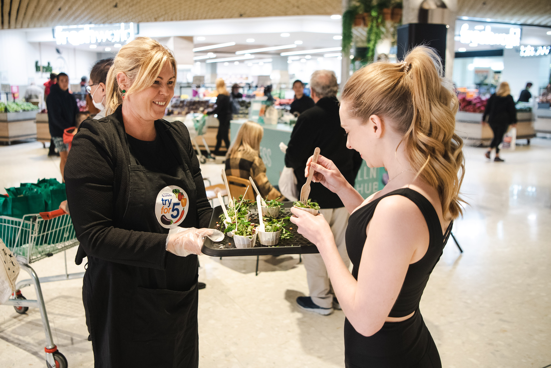 Shopper taking part in Wellness activation