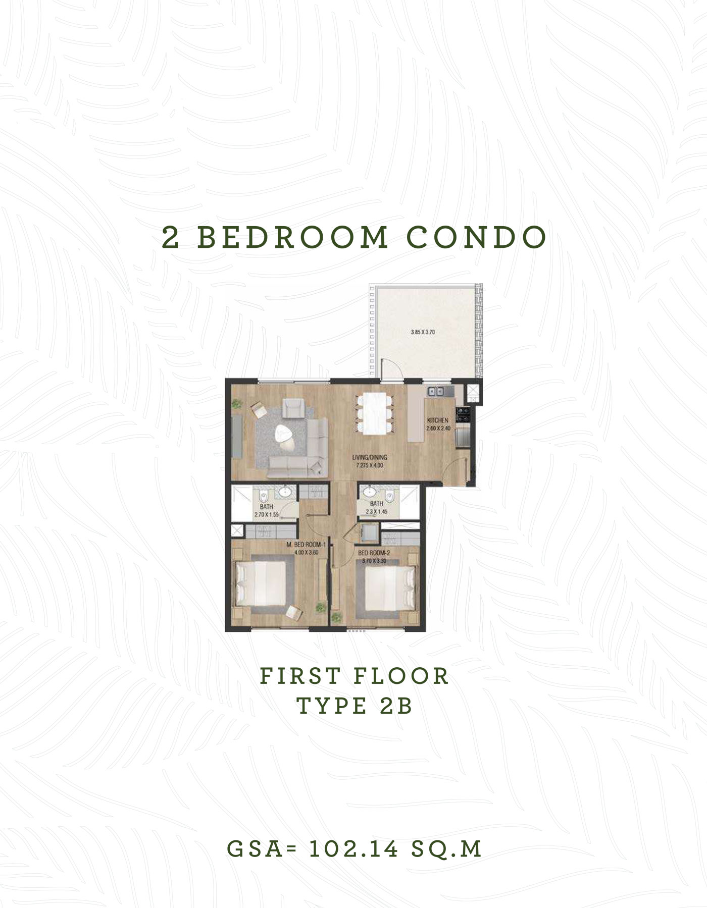 The Sustainable City Yas Island 2 bedroom typeB floor plan