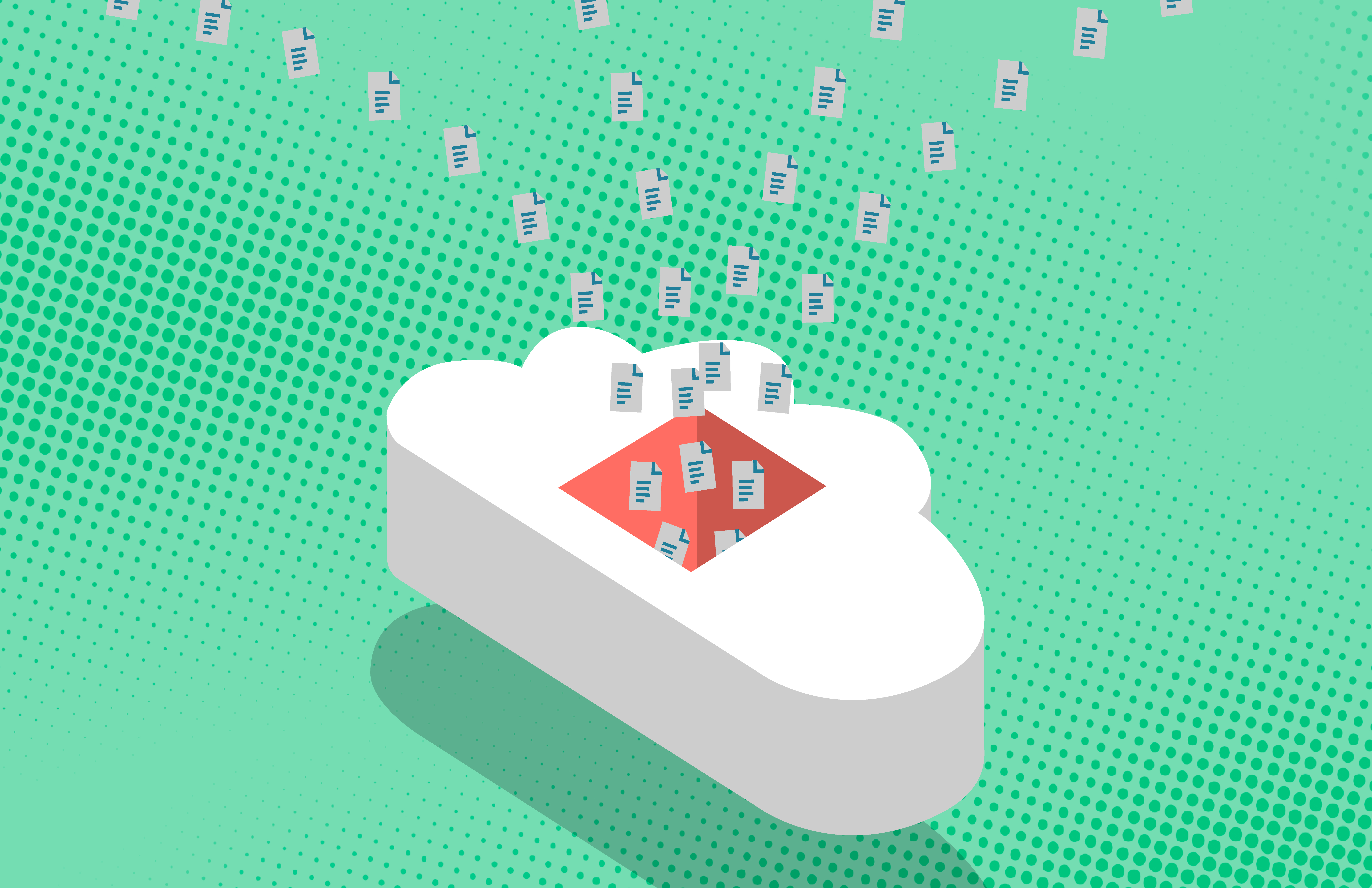 Illustration of a cloud on a green background