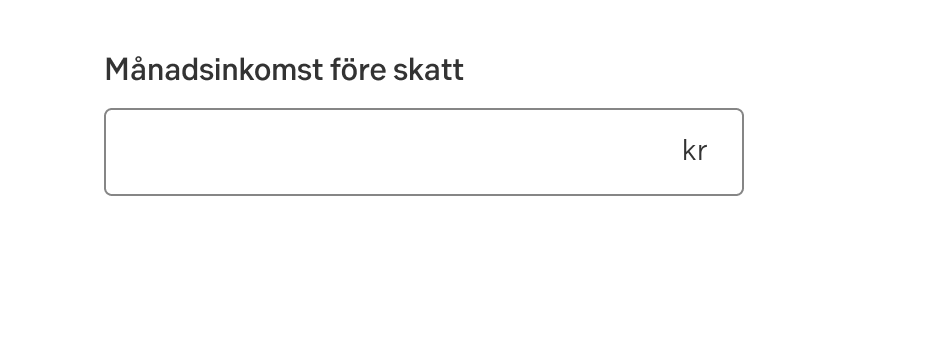 Do Kr in input field (Swe)