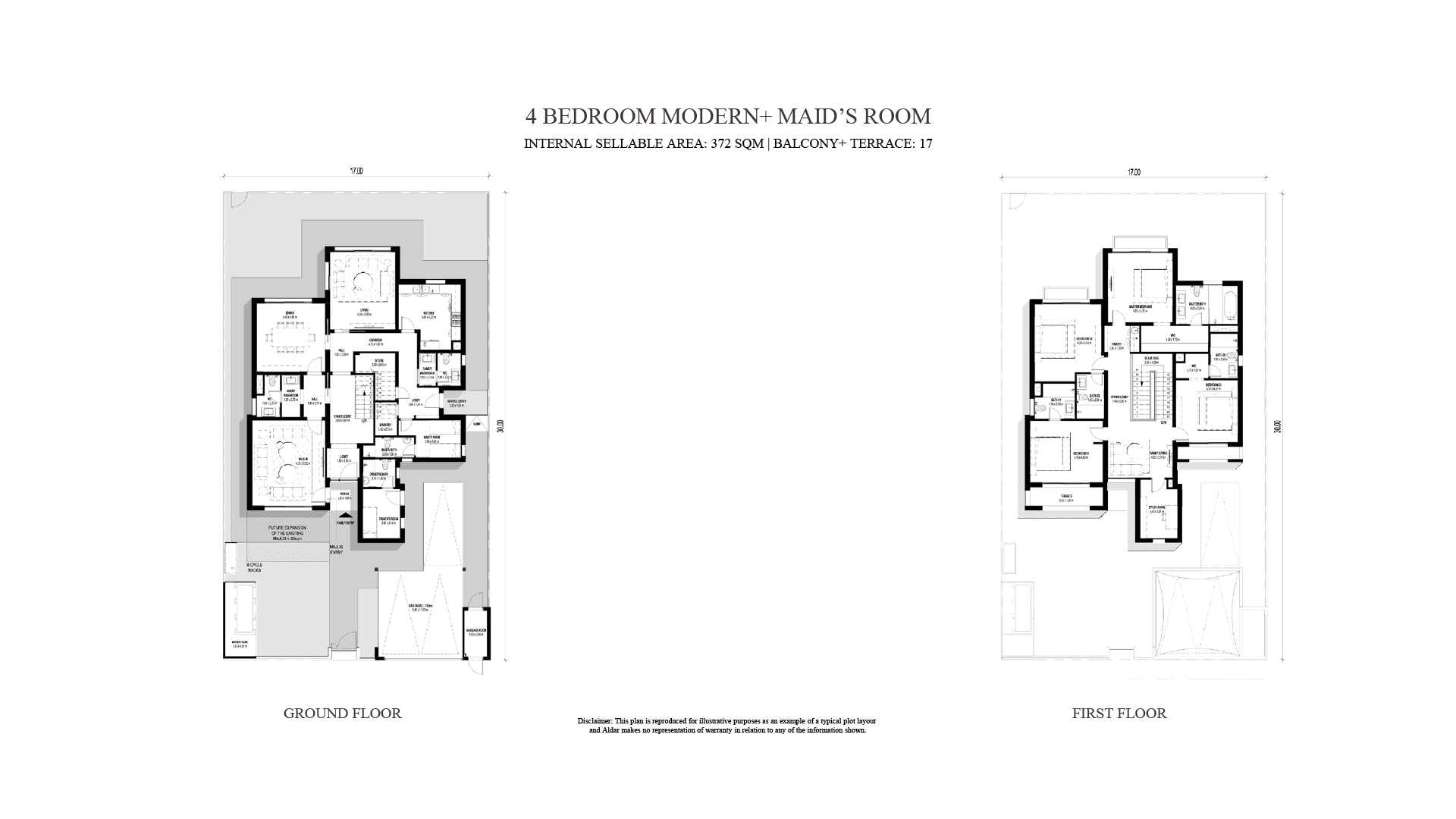Fay Al Reeman II 4 bedroom villa typeB floor plan
