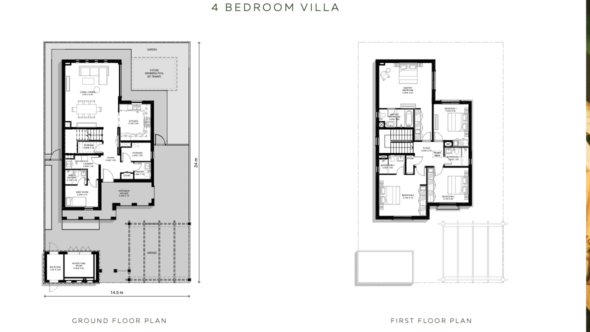 Yas Park Views 4 bedroom villa typea floor plan