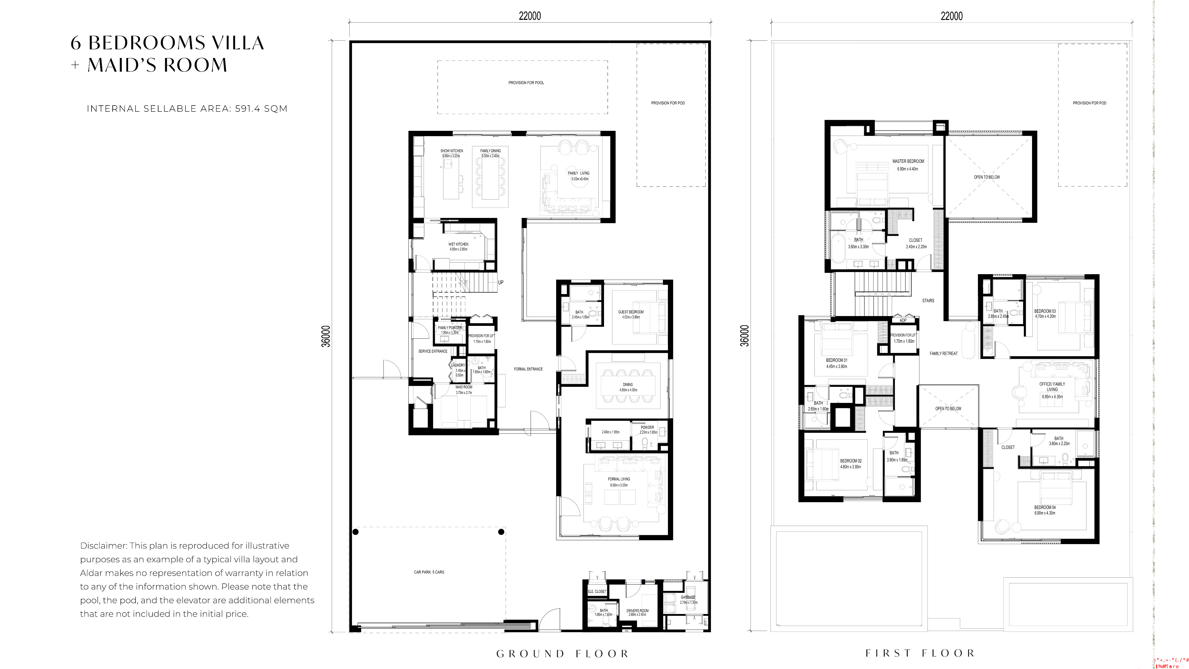 Saadiyat Lagoons 6 bedroom typeA floor plan