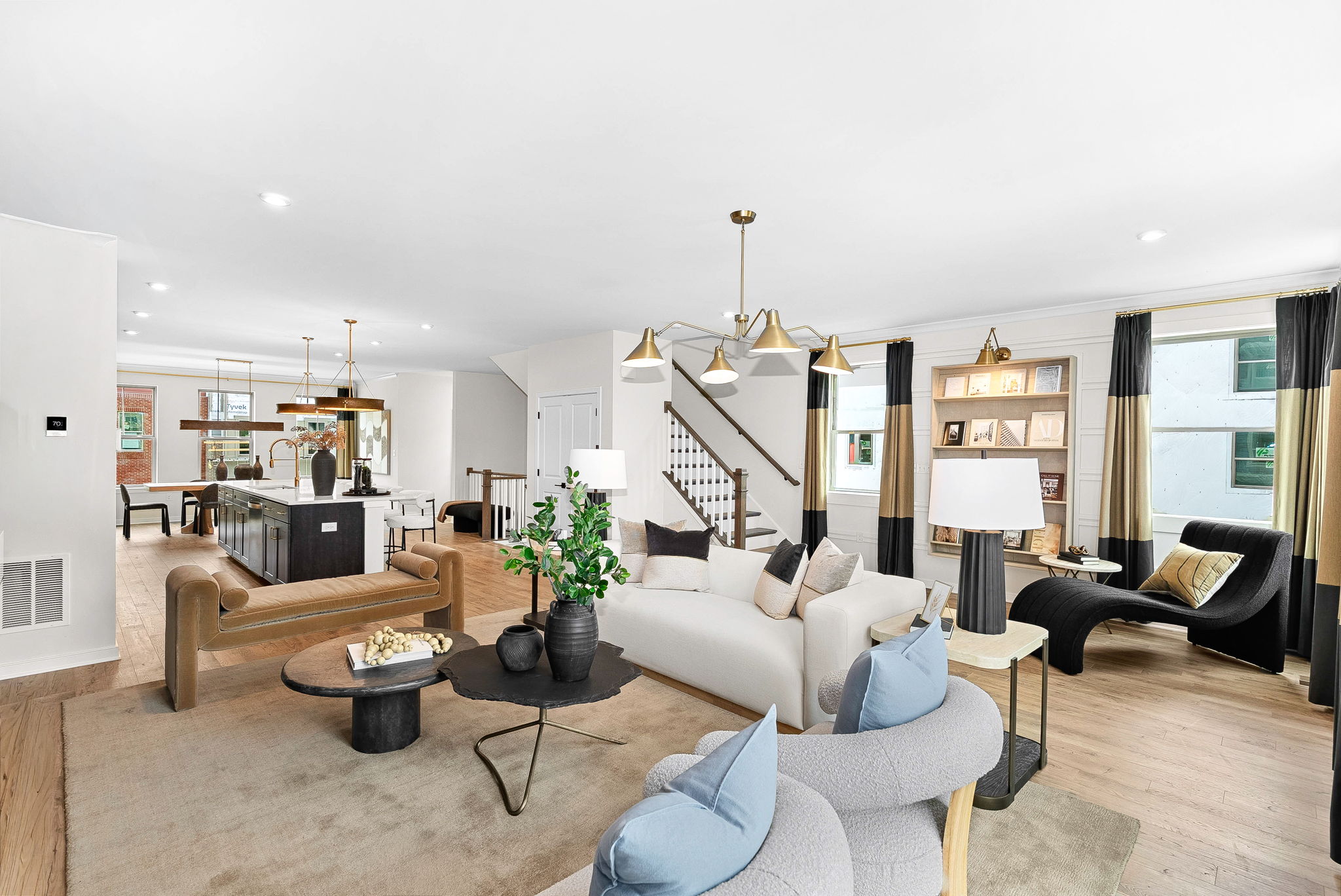 great room with solid flooring & lots of light