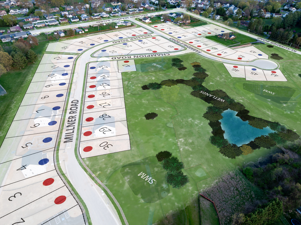 aerial view of the sitemap with lot lines