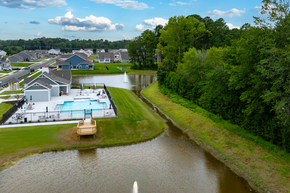 aerial view of the amenities