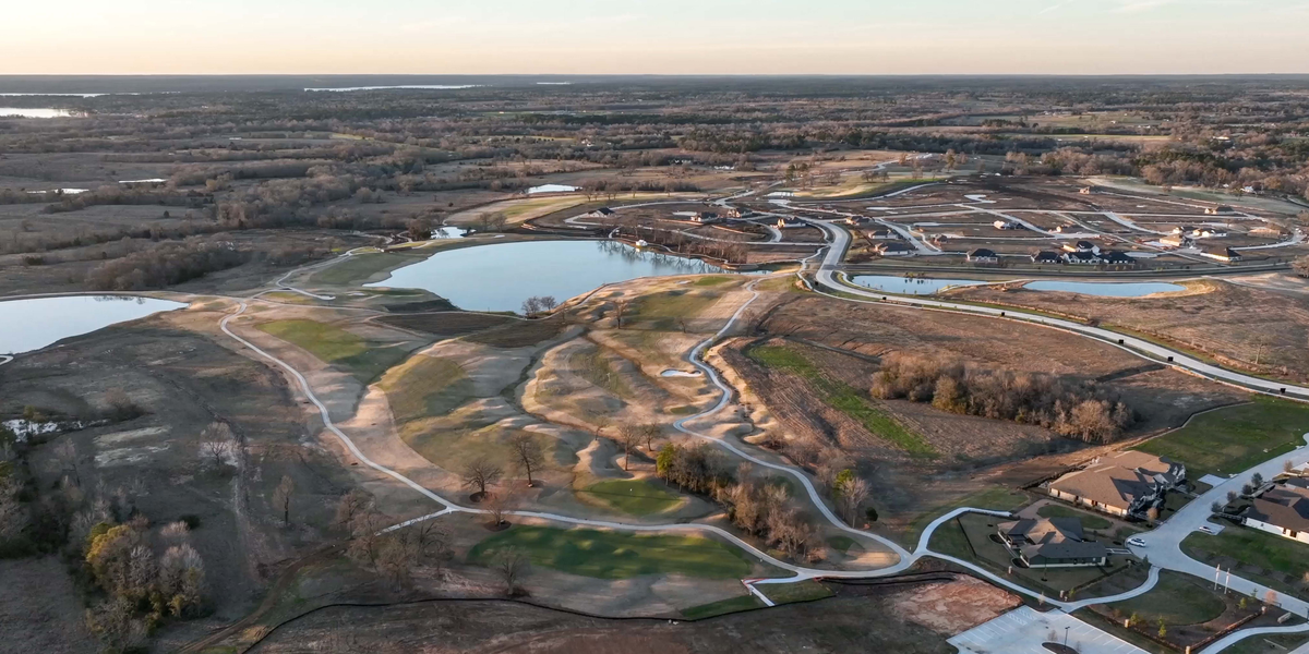 community aerial with rolling hills