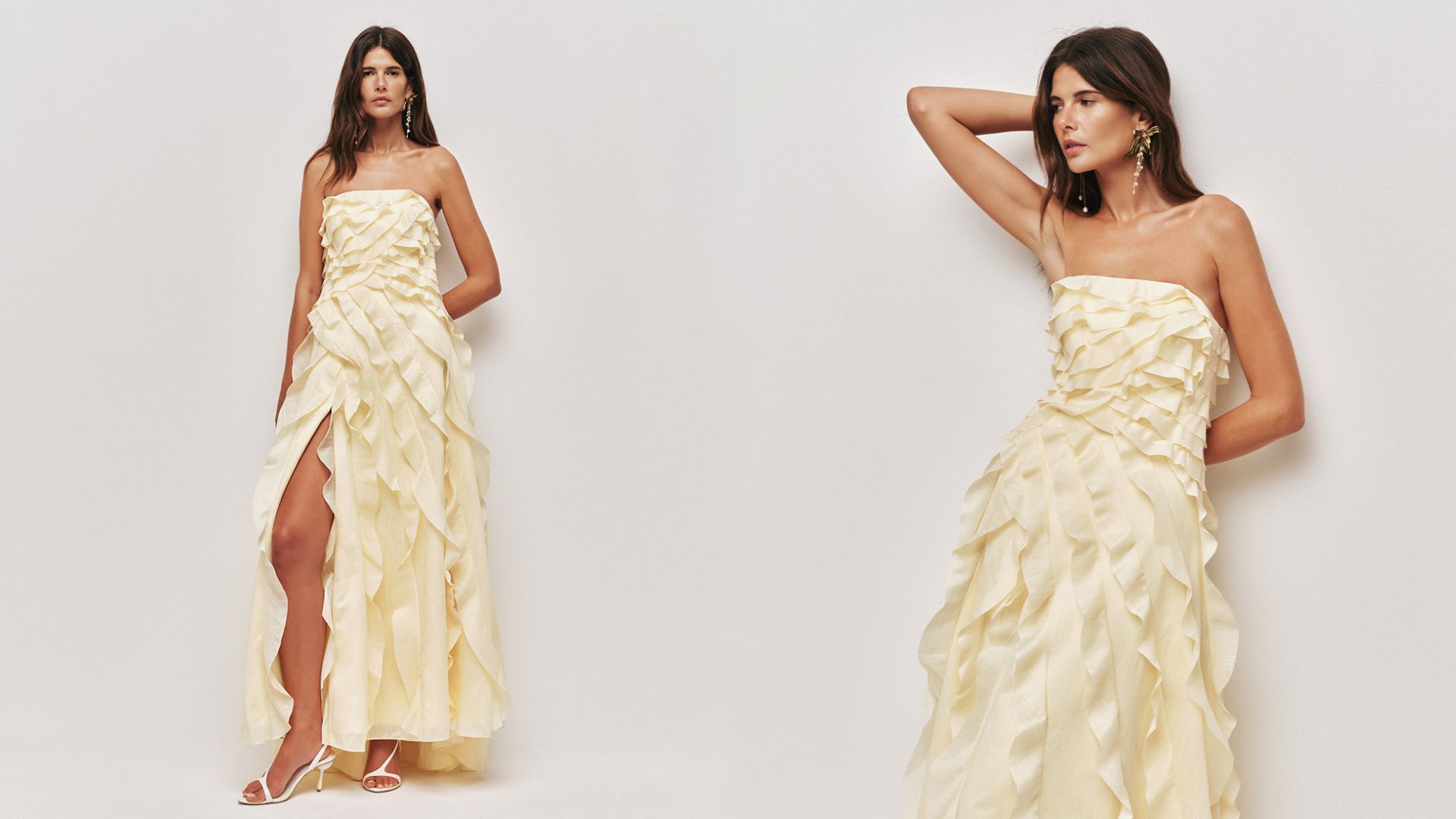 woman wearing yellow aje dress