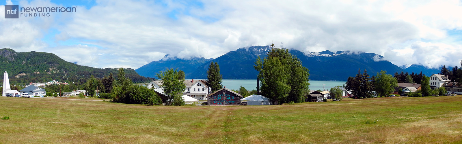 Aerial view of Alaska neighborhood