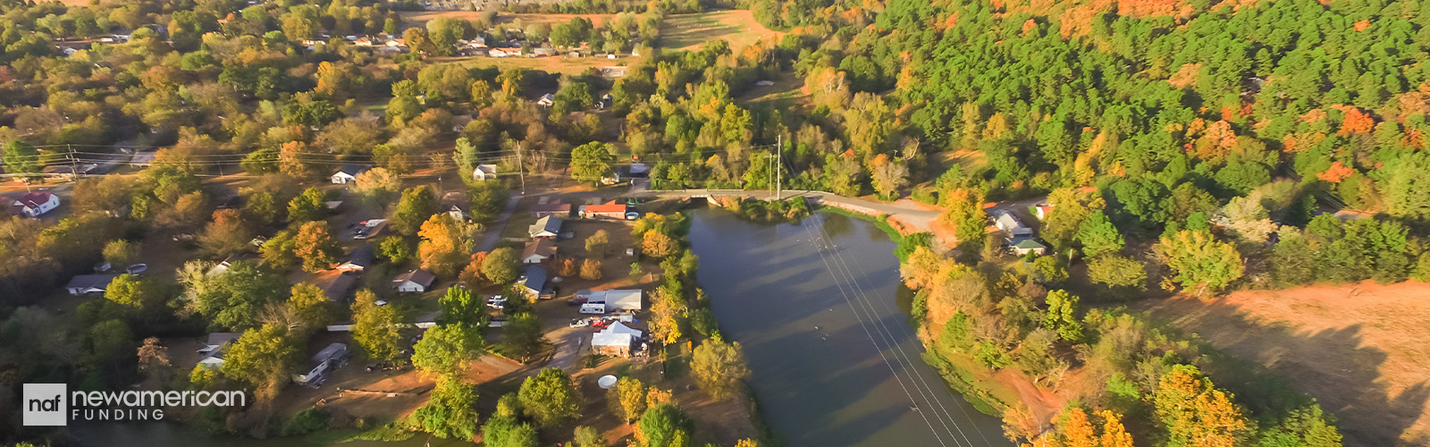 Aerial view of Arkansas neighborhood