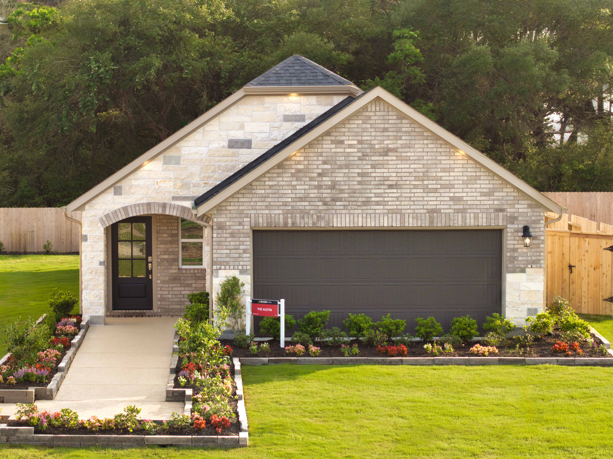 exterior with stone accents