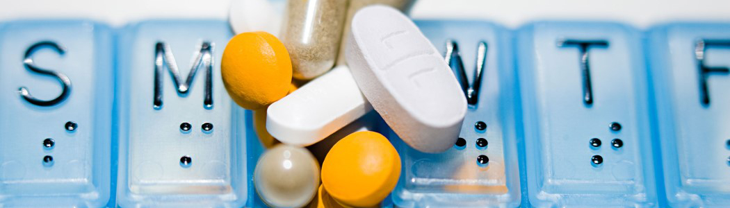 Photo of a weekly pill storage box.