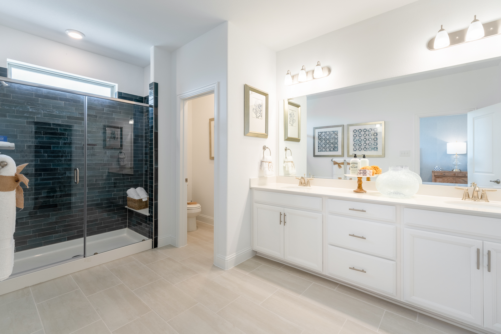 primary bathroom with large shower