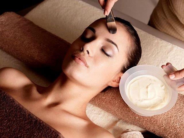 girl getting a facial