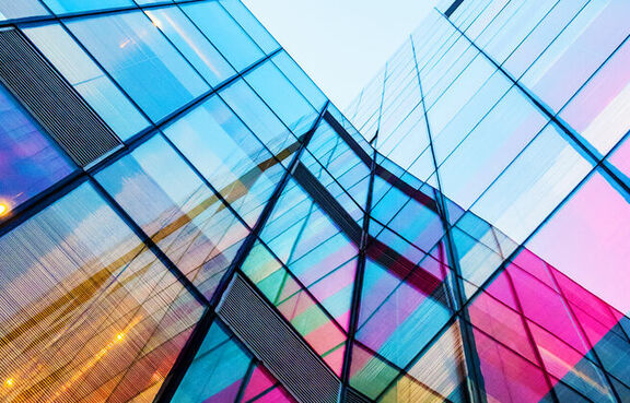 Colorful corporate building
