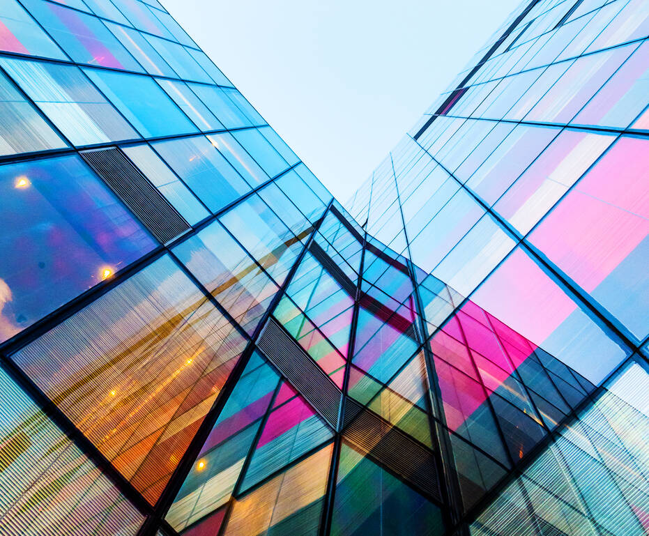 Colorful corporate building