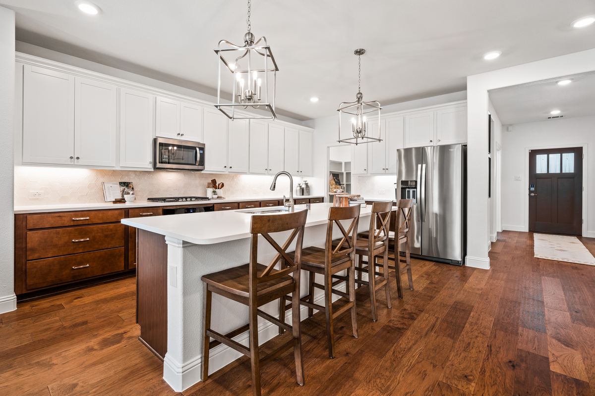 open-concept kitchen with large island
