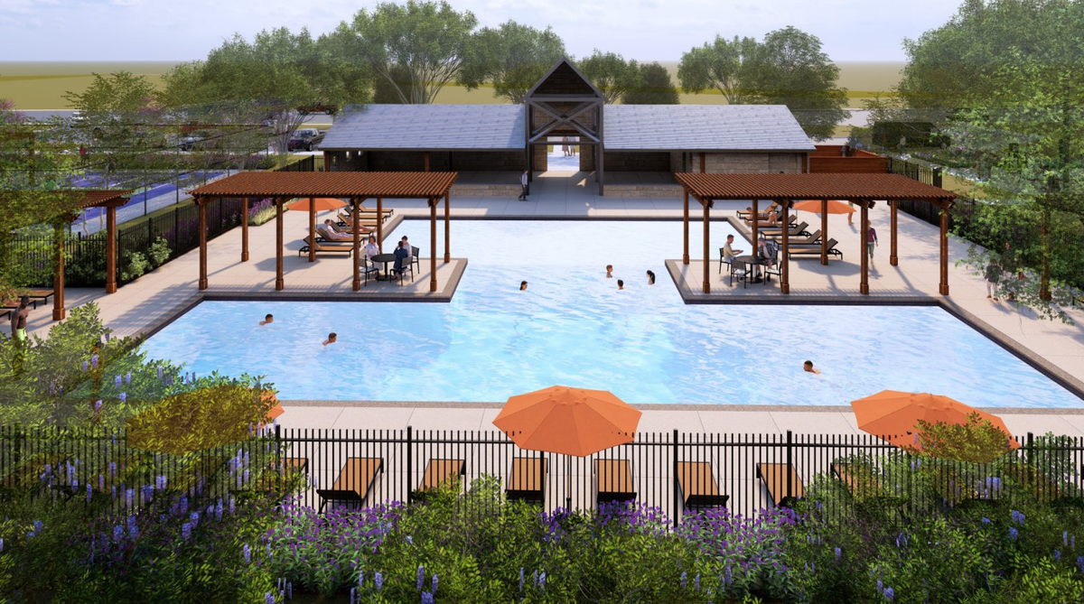 rendering of future amenity center and pool