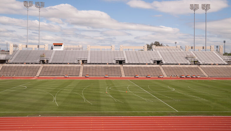 College track and field staduim