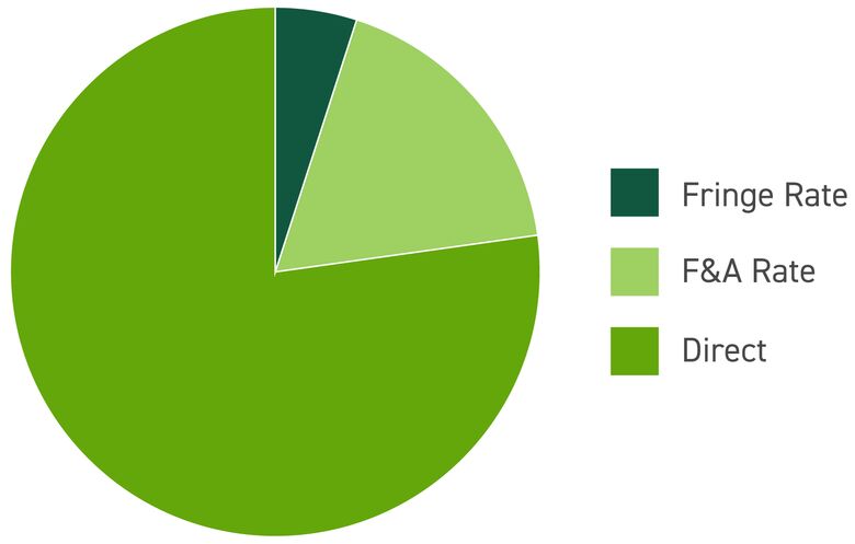 Costs input for an indirect cost rate projection, graph 1