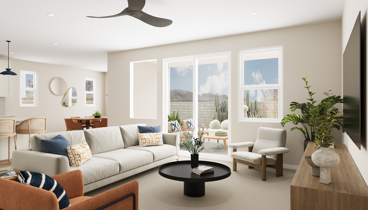 open-concept layout with windows for natural light
