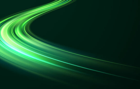 Abstract neon green wave