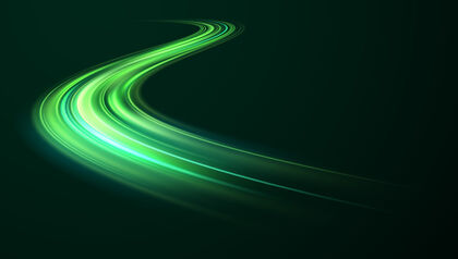 Abstract neon green wave