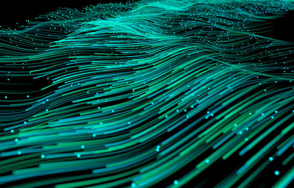 Green abstract wavy lines