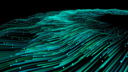 Green abstract wavy lines