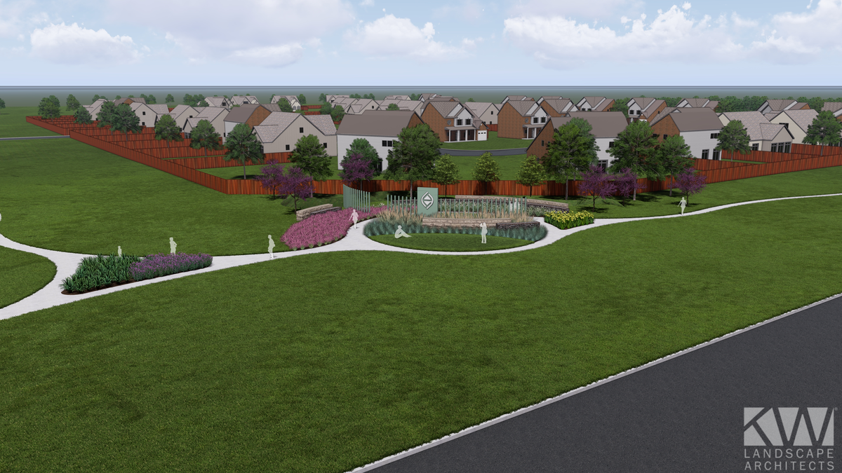 community neighborhood with walkways