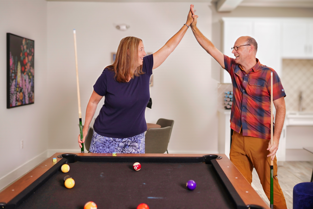 gathering space with pool table and games