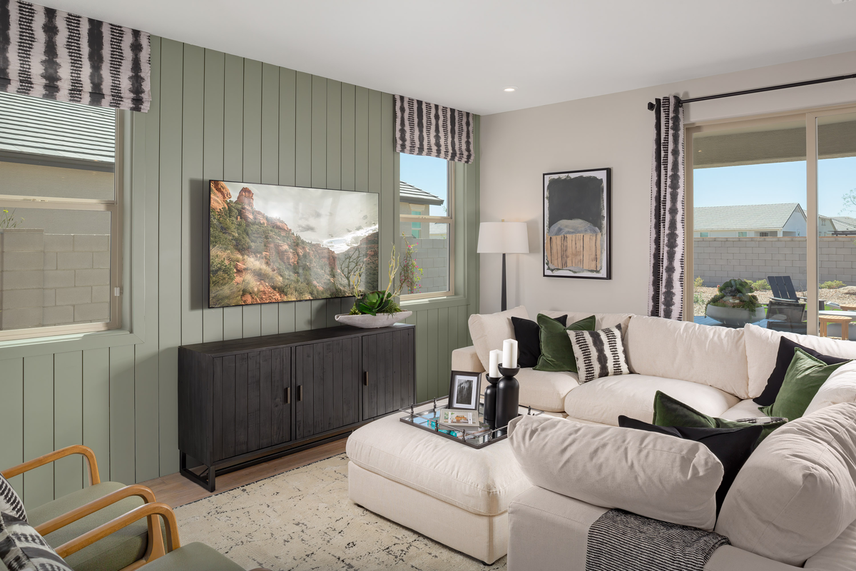 open-concept living area with sofa