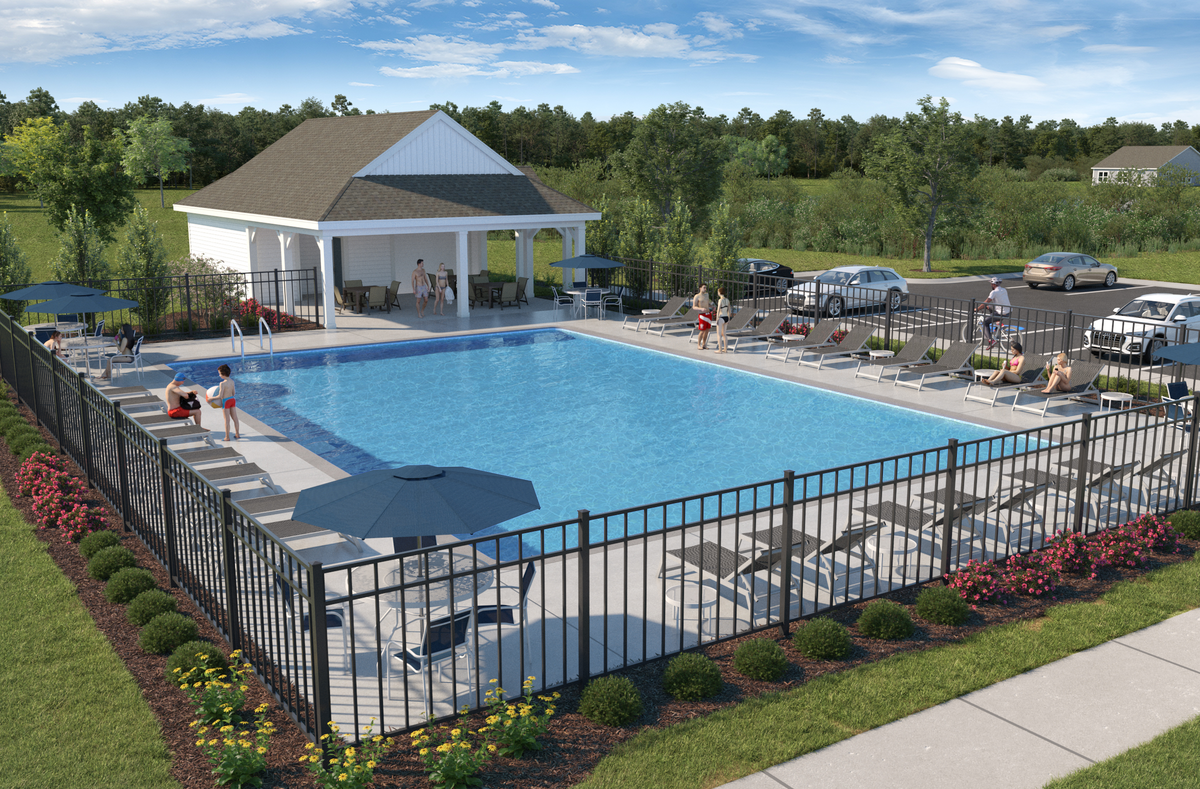 community swimming pool with fencing 