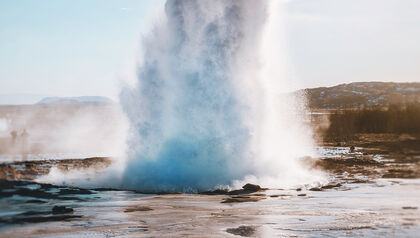 Geyser spraying into the air 