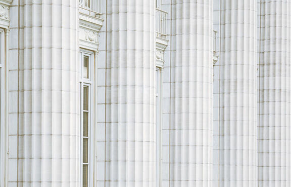 Close-up of government building columns