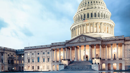 Washington D.C. Capital at dusk with clouds