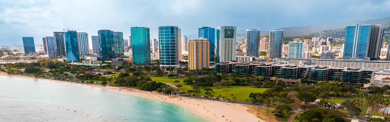 A shot of the major city in Hawaii