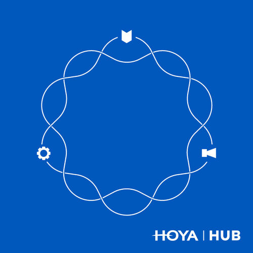 Icon HOYA Hub on blue background