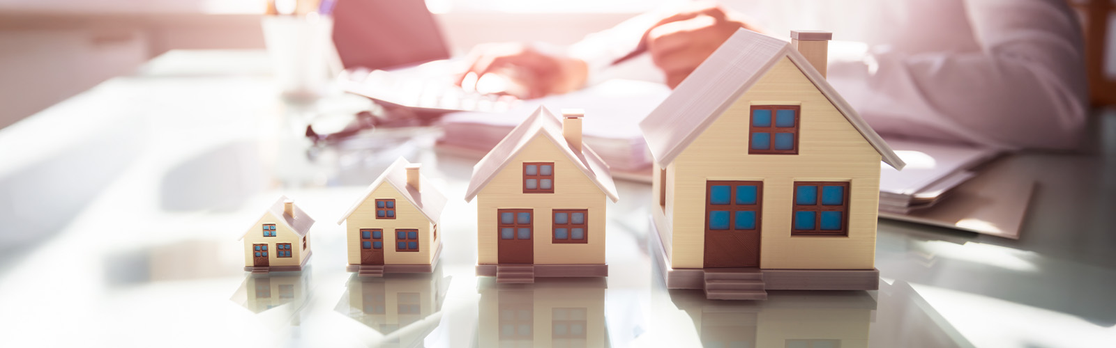 Toy houses of different sizes