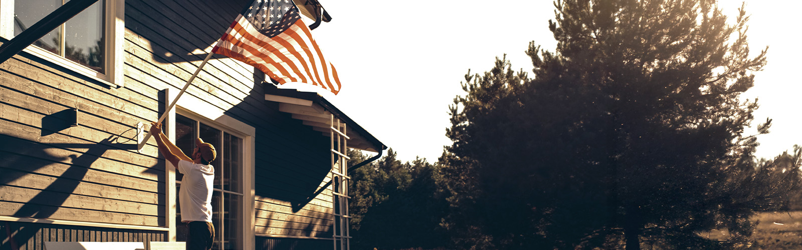 Home with American flag