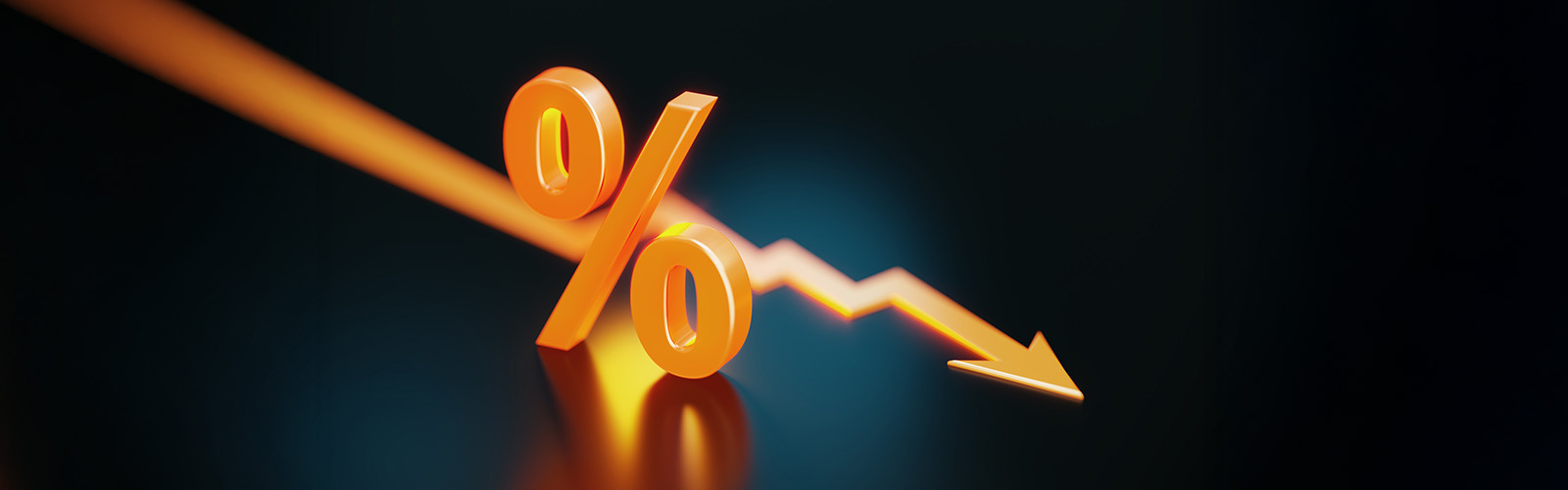 A graphic showing falling percentages