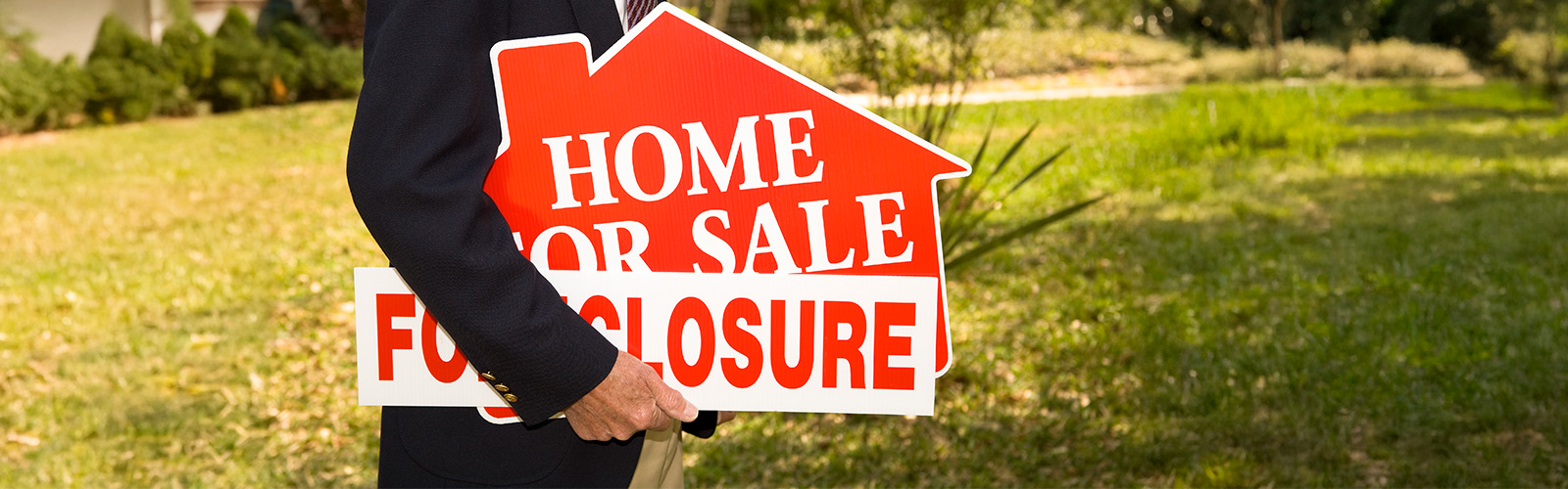 Foreclosure home for sale sign