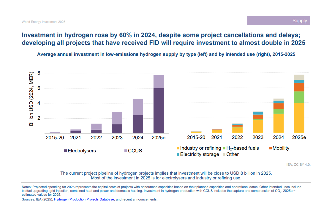 Hydrogen investments have picked up pace in 2024 and 2025