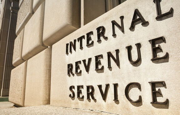 The front of the Internal Revenue Service building