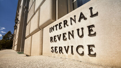 The front of the Internal Revenue Service building