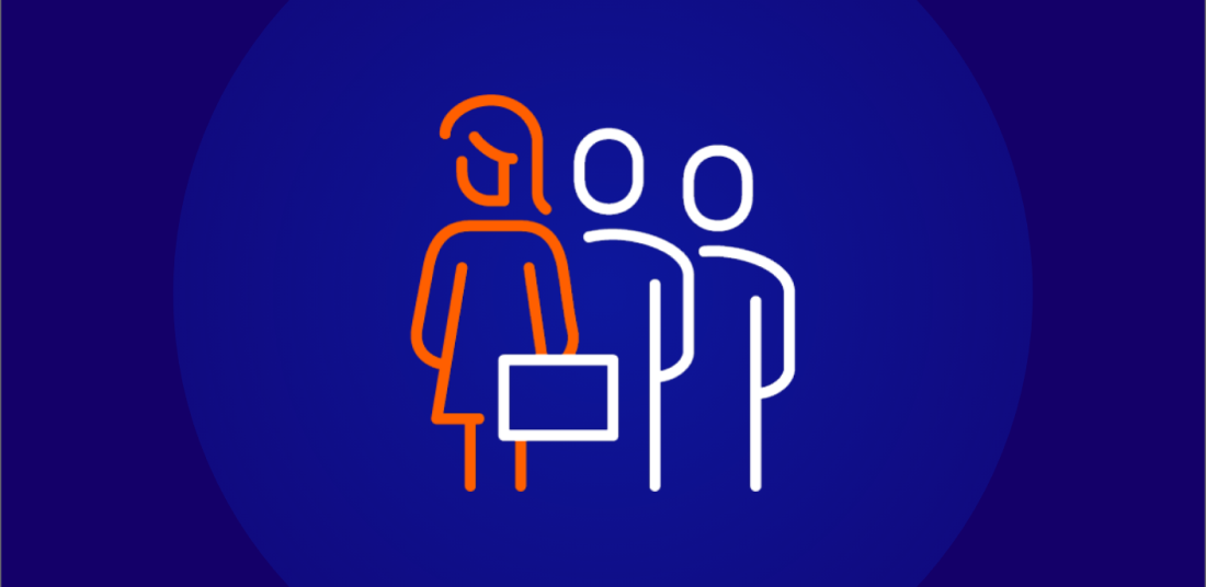 Icon showing three people one with a suitcase