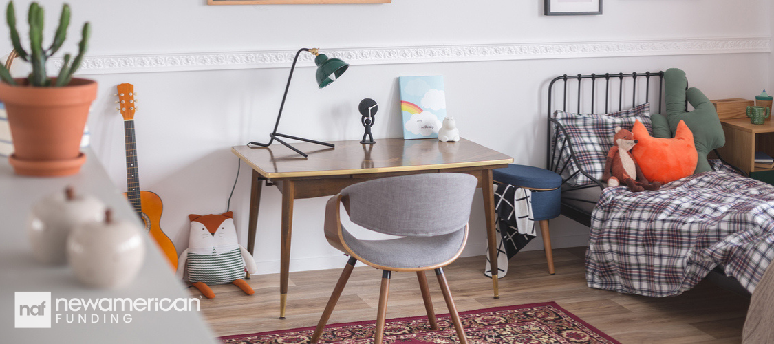 A study nook in a child's bedroom