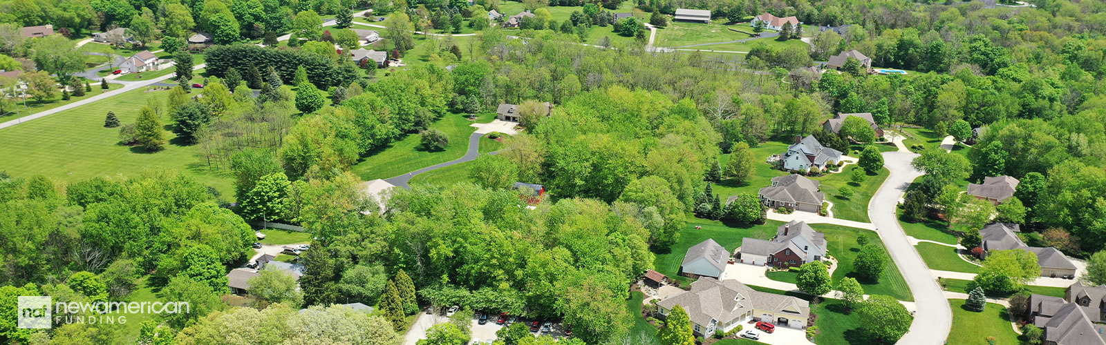 Aerial view of Indiana neighborhood