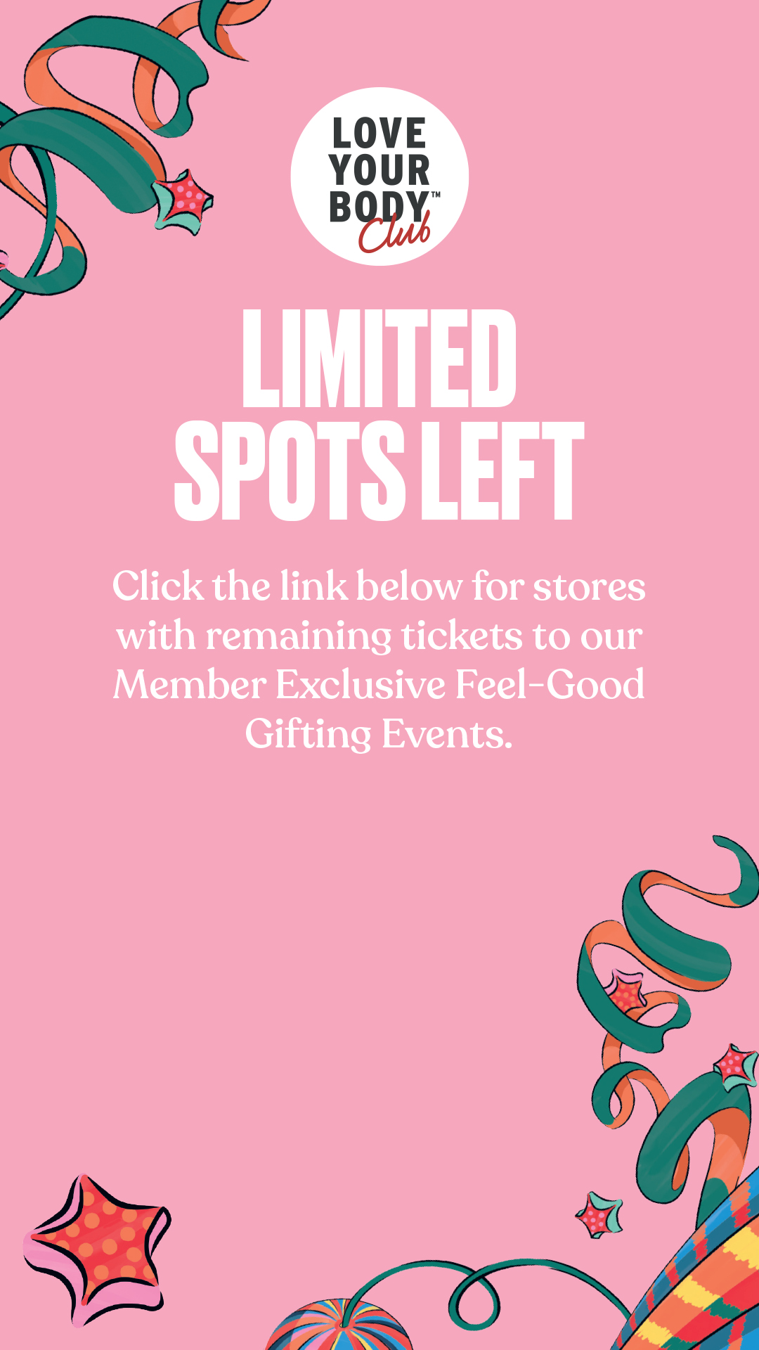 bold text pink background vip event