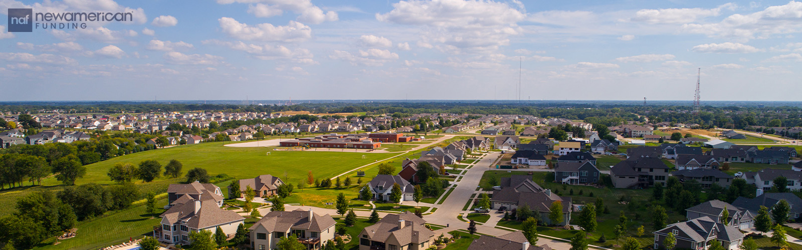 Aerial view of Iowa neighborhood